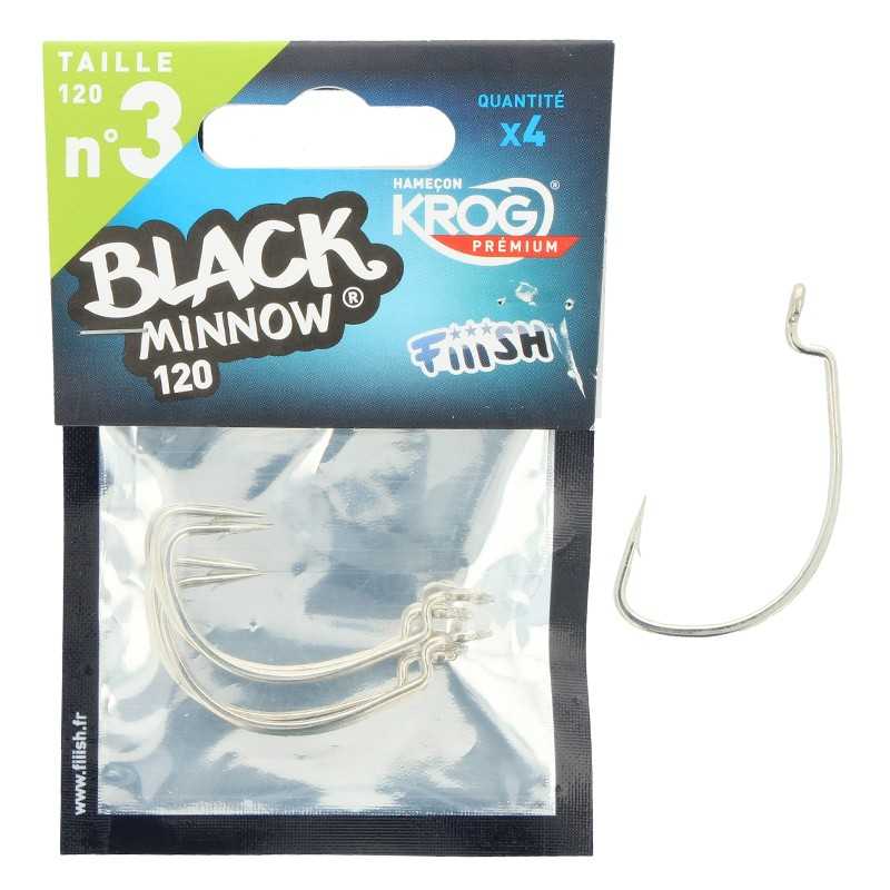 10220-Fiiish Black Minnow Krog Hook Anzuelos