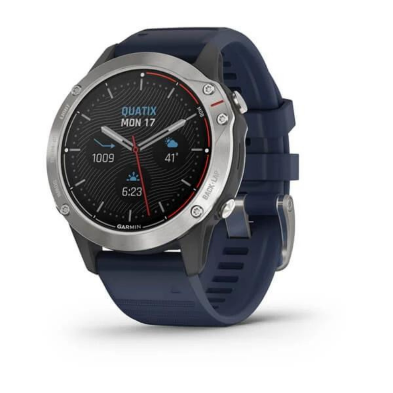 Garmin quatix® 6, gris con correa azul marino	