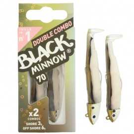 90102-Fiiish Black Minnow Combo Doble 70 mm Trucha