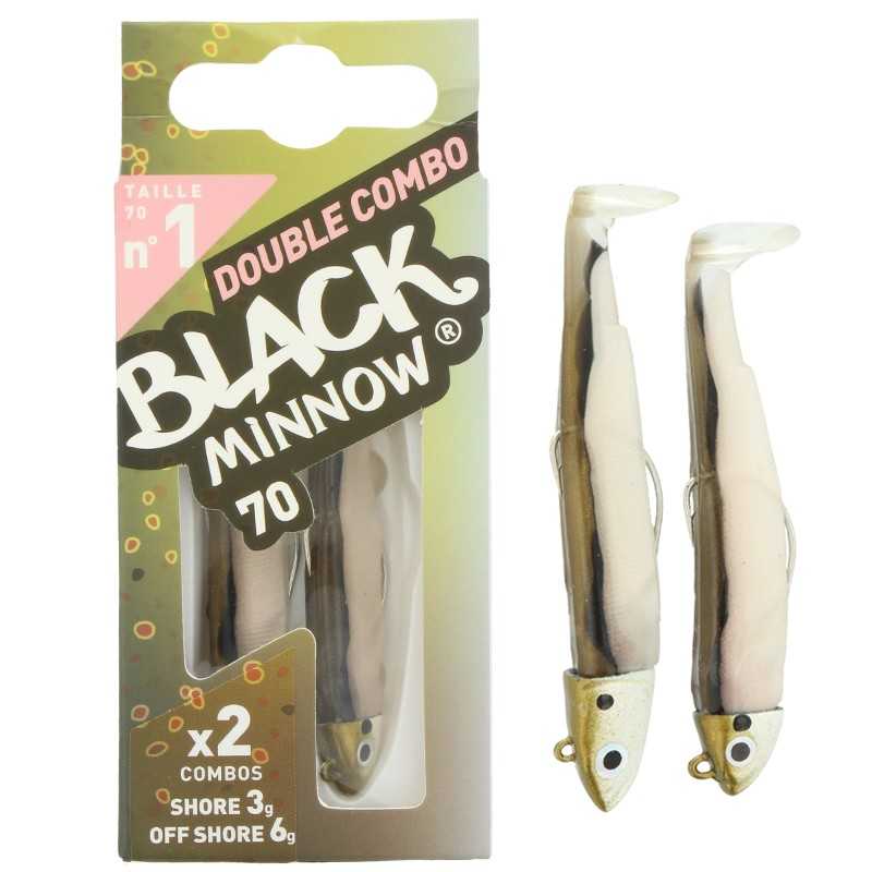 90102-Fiiish Black Minnow Combo Doble 70 mm Trucha