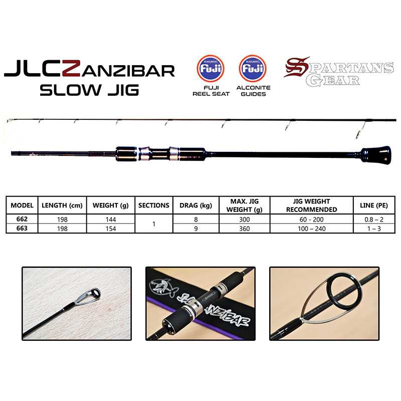 CAÑA SPARTAN GEAR JLC ZANZIBAR SLOW 662 -1.98 mts/60-200 gr