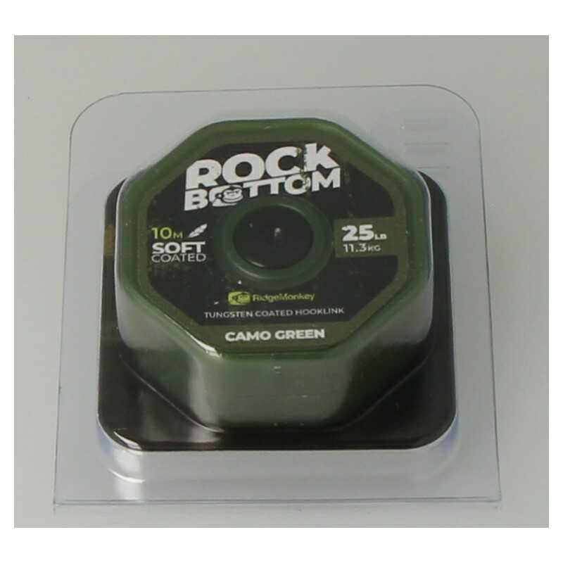 Ridgemonkey Connexion Rock Bottom Tungsten Soft Coated Hooklink Camo Green 25lb