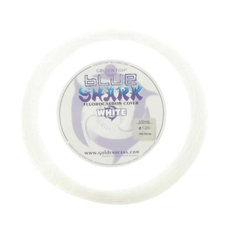 GF Blue Shark White Fluorocarbon Cover 100 mt 1.20 mm 180 lb