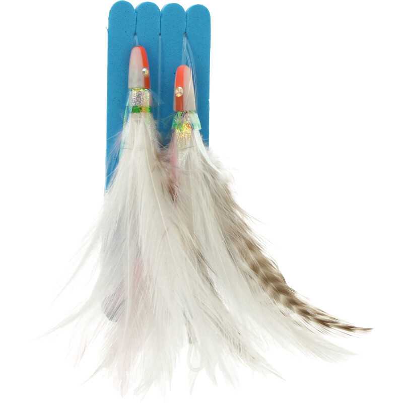 Pluma Doble Blanca Artesana GF Killer para Curricán de Costa