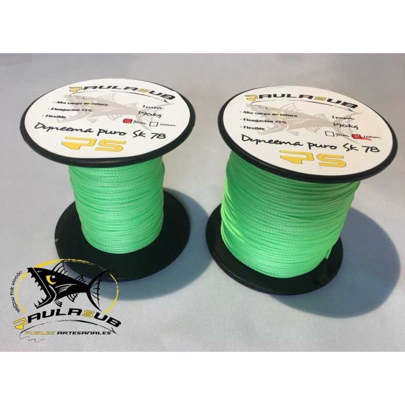 PAULASUB DYNEEMA puro SK78 verde 1 mm 190 kg 50 mt