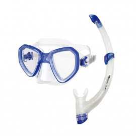 Combo Set másscara y tubo snorkel MORPHEUS Clear Blue			