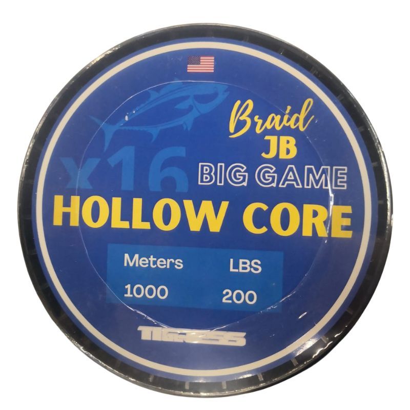 Tigress Braid X16 HOLLOW CORE 1000 mts 200 lbs white 
