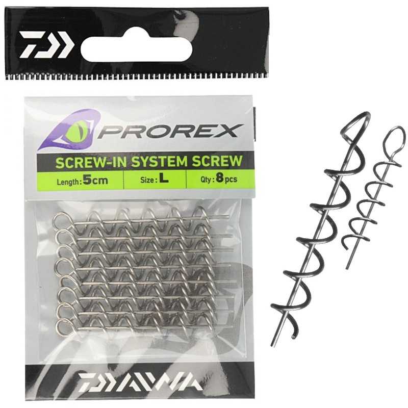 21339-Daiwa Prorex Screw-In System Screw 3 Cm 8 Pcs